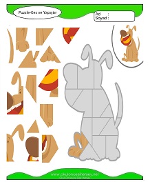 Puzzle Kes Yapıştır Çalışma Sayfaları